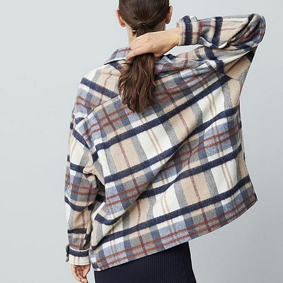 Zara Plaid Wool Shacket Overshirt Size XL - Picture 13 of 14